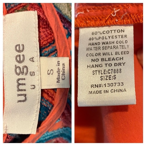 Umgee Tangerine Embroidered Bohemian Tank Top - Picture 12 of 12